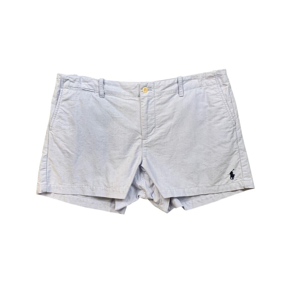 Polo Ralph Lauren Shorts Womens 10 Cornflower Oxford Cloth Chino Flap Pockets
